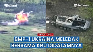 Kendaraan Militer BMP-1 Ukraina Hancur Diserang Rusia, Tentara Ukraina Dievakuasi