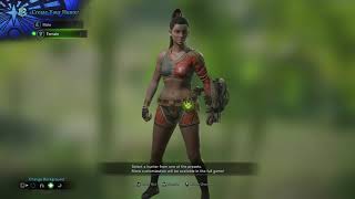 Monster Hunter: World - Hunter Female & Male Presets Customization Options, Change Backgrounds