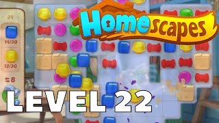 Homescapes Walkthrough | Complete Level 22 (new boxes feature)