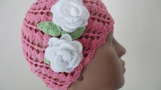 Шапочка для девочки  Часть 1 Beanie Crochet for girls Part 1
