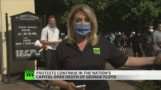 Protestors gather in DC a day after being teargassed