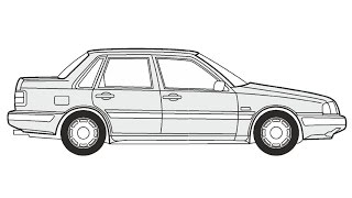 How to Draw a Volvo 440/460 / Как нарисовать Volvo 440/460