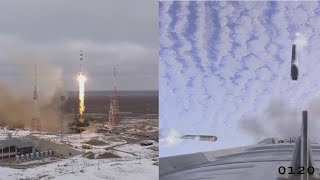 Soyuz MS-20 launch (On-board camera view)