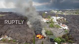 Spain: Devastation caused by Cumbre Vieja eruption visible in drone footage