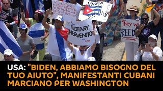 #USA: "Biden, abbiamo bisogno del tuo aiuto", manifestanti #cubani marciano per #Washington