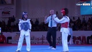 الاردنية لينا الدابوقي تهزم الفرنسية ياسمين الريحاني في منافسات وزن تحت 44 كيلوغرام