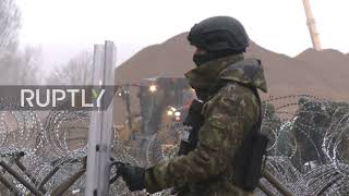 Poland: Construction underway for border wall to limit refugees crossing from Belarus