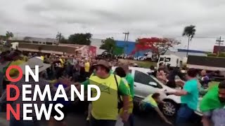 The Moment Car PLOUGHS Through Crowd of Bolsonaro Supporters