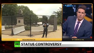 Live: Lincoln statue rescued by fencing & thunderstorm