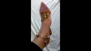 dangling slutty pointed transparent slides