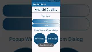 AlertDialog Popup Window Android