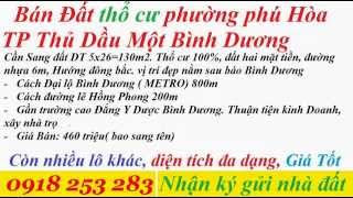 Bán đất phường Phú Hòa TP.Thủ Dầu Một Bình Dương