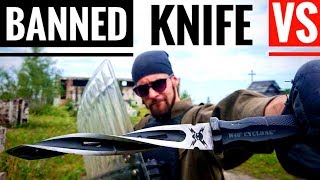 BANNED KNIFE (M48 Cyclone) VS Riot Shield, Kevlar Vest (Extreme Penetration Test)