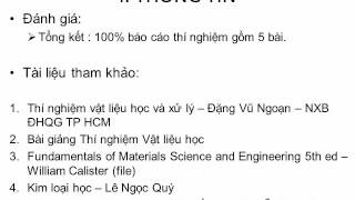 Giới thiệu môn học Thí nghiệm vật liệu học