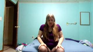 Bootylicious blond "Alicia Arol" talks and shows you her pantyhose covered, size 11b, feet...