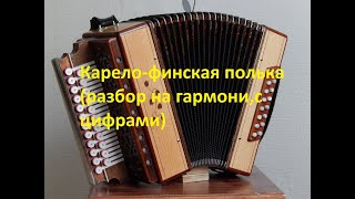 Карело-финская полька(разбор на гармони,с цифрами)