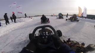 GoPro (onbord) winter karting raund 1 (зимний картинг, предфинал г.Омск 2 этап, Уникар 2019г.)
