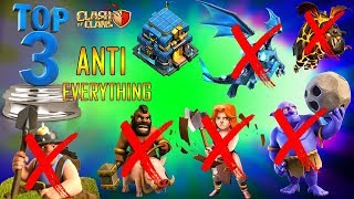 TOP 3 TH12 WAR BASE 2018 Anti 2 Star With +9 Replays Anti Bowler Miner,E-Dragon,Anti Queen Walk |Coc