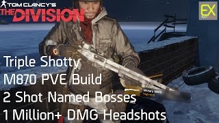 Tri-Shotgun M870 Striker's Build (2 Shot Bosses/1 Million+ DMG Headshots) | The Division 1.6