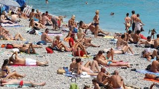 Nice, France, beach and Promenade Du Paillon