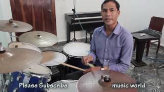 DRUME LESSON _ HOW TO LEARN KHMER ROMVONG BEAT - Drumer by Vutha Ip