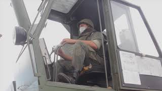 Возведение наплавного моста через Енисей в ходе учения подразделений ЖДВ в Хакасии