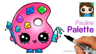 How to Draw a Cute Paint Palette | Shopkins Pauline Palette