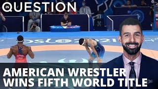 American wrestler wins fifth world title to tie record