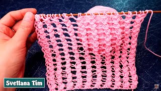 ОЧЕНЬ ПРОСТОЙ АЖУРНЫЙ УЗОР СПИЦАМИ "Rosa" Ажурные узоры спицами / svetlana tim вязание спицами # 745