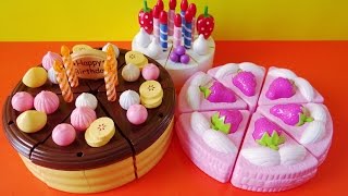 Toy cutting velcro cakes strawberry chocolate custard vanilla fruit cake sponge cake