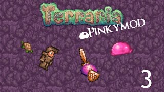 Terraria [Pinkymod] Let's Play Episode 3: More Rambling and Exploring!