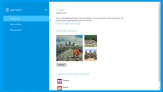 How to delete account picture in window 8.1