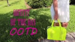OOTD - Outfit Of The Day -- White & NEON | Pink Orchid Makeup