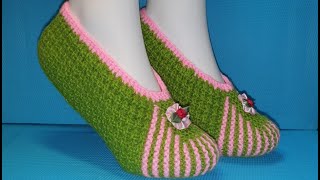 #443  КРАСИВЫЕ ТАПОЧКИ ЧАСТИЧНЫМ ВЯЗАНИЕМ.  МАСТЕР КЛАСС.