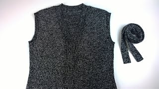 Жилет женский с поясом . Women's vest with a belt .