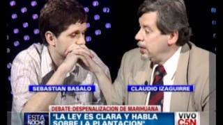 C5N-Pelea entre Sebastian Basalo y Claudio Izaguirre (debate por la marihuana)
