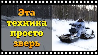 Мотобуксировщик Толкач и его бешеная проходимость в снегу.