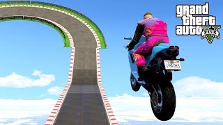 MOTOCYKLAMI PONAD CHMURY! w GTA 5 Online Hogaty i EKIPA "WIELKI TORT NA MAPIE!" #246