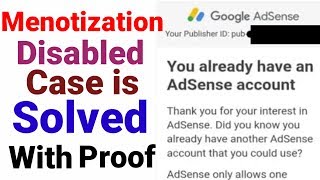 Monetization disabled ko enabled kaise kare || Menotization is Disabled for my Channel