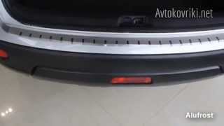 Накладка на бампер с загибом для Nissan Qashqai 2007- Alufrost