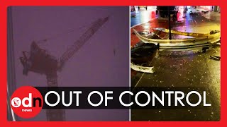 Shocking Moment Crane Spins Out of Control Atop Manhattan Skyscraper