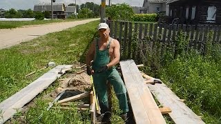 Установка забора из профнастила своими руками ч.2