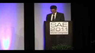 GM's Andrew Farah and Doug Parks address the SAE Detroit Section Chevrolet Volt meeting