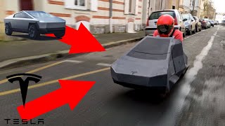 REAL DRIVABLE ELECTRIC Cardboard DIY TESLA CYBERTRUCK ! (1:2 scale)