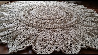 Часть 4 ВЯЗАНЫЙ КОВЕР 19-27 ряд МК мастер класс CROCHET RUG FROM CORD