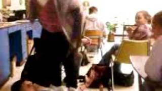 GURL STANDS ON BOYS CHEST
