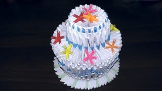 Модульное оригами праздничный Торт схема сборки