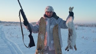 Охота на зайца в деревне. Добыл двух Русаков за один день!!!