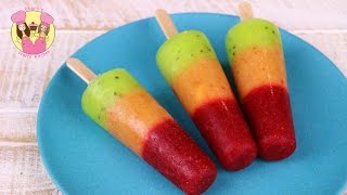 TRAFFIC LIGHT POPSICLE - Ice lolly - healthy kids frozen fruit ice block pop with strawberry