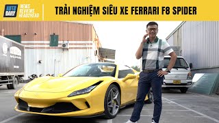 Trải nghiệm chi tiết siêu xe Ferrari F8 Spider màu vàng cực đẹp